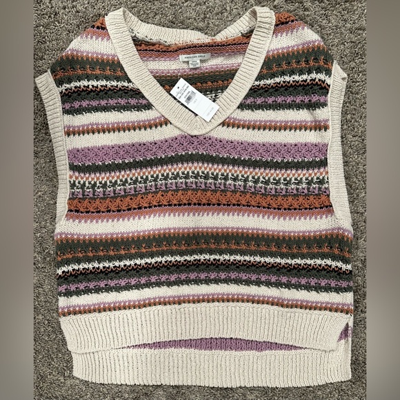 American Eagle Outfitters | Sweaters | Nwt American Eagle Oversized Striped  Knit Sweater Vest Multicolored Size S | Poshmark